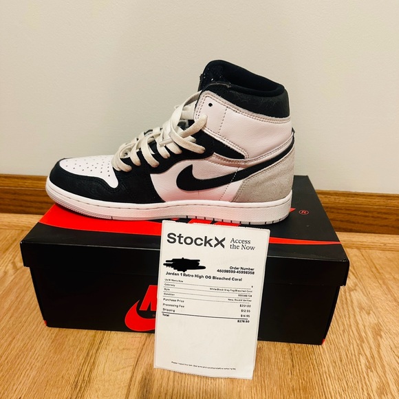 Jordan 1 Retro High OG Bleached Coral tennis shoes.  Men’s size 9 - Picture 1 of 7